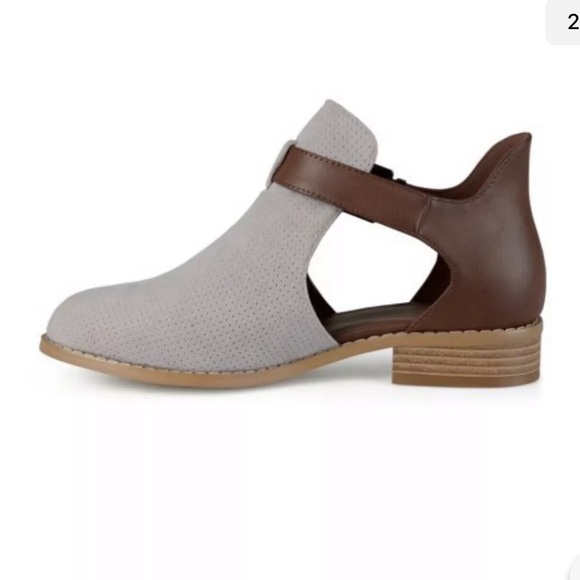 Women's Ankle Boots Size 6 Block Color GREY/BROWN - Picture 2 of 6